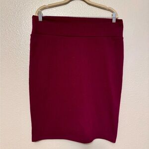 LuLaRoe Deep Red Pencil Skirt
